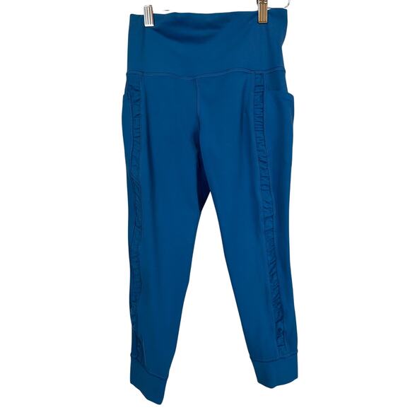 Athleta Pants - Athleta Teal Blue Ruched Activewear Cropped Pants XS
